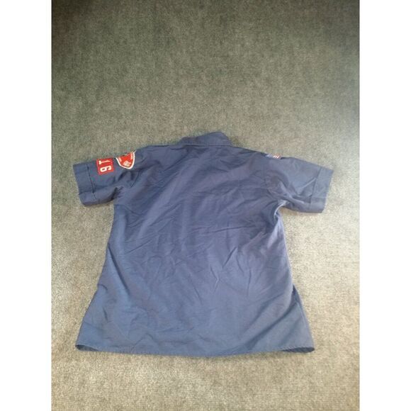 Boy Scouts Of America Button Up Shirt Boys Sz L Patches Circle Ten Council Outdo - Picture 4 of 8